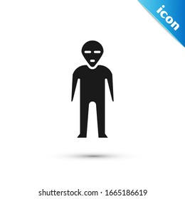 Grey Alien icon isolated on white background. Extraterrestrial alien face or head symbol.  Vector Illustration