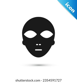 Grey Alien icon isolated on white background. Extraterrestrial alien face or head symbol.  Vector Illustration
