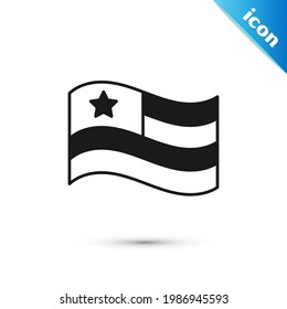 Grey American flag icon isolated on white background. Flag of USA. United States of America.  Vector