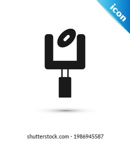 Grey American football goal post and football ball icon isolated on white background.  Vector