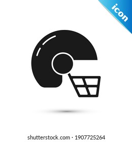 Grey American football helmet icon isolated on white background.  Vector
