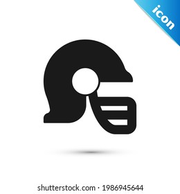 Grey American football helmet icon isolated on white background.  Vector