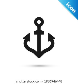 Grey Anchor icon isolated on white background.  Vector
