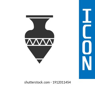 Grey Ancient amphorae icon isolated on white background.  Vector