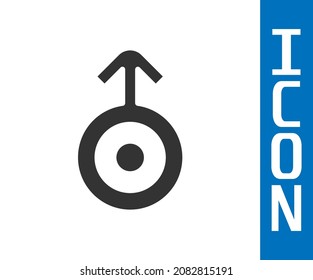 Grey Ancient astrological symbol of Uranus icon isolated on white background. Astrology planet. Zodiac and astrology sign.  Vector