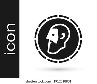 Grey Ancient coin icon isolated on white background.  Vector