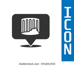 Grey Ancient column icon isolated on white background.  Vector