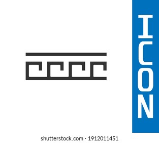 Icono gris de patrón griego antiguo aislado en fondo blanco.  Vector