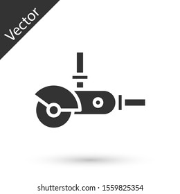 Grey Angle grinder icon isolated on white background.  Vector Illustration