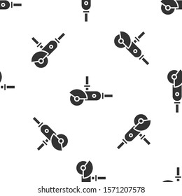 Grey Angle grinder icon isolated seamless pattern on white background.  Vector Illustration