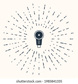 Grey Angle grinder icon isolated on beige background. Abstract circle random dots. Vector