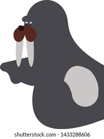 grey angry and fat walrus