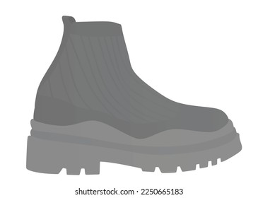 Grey  ankle shoe. vector illustration