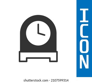 Grey Antique clock icon isolated on white background.  Vector