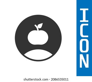 Icono de Apple gris aislado en fondo blanco. Exceso de peso. Menú de dieta saludable. Gimnasio dieta manzana.  Vector