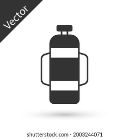 Grey Aqualung icon isolated on white background. Oxygen tank for diver. Diving equipment. Extreme sport. Diving underwater equipment.  Vector