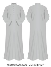 Grey  Arabic clothes. vector illustration