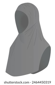 Hijbab árabe gris. Ilustración vectorial