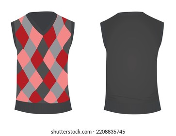 Grey argyle pattern pullover. vector
