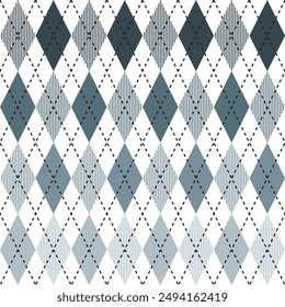 Motif gris argyle. Argyle  motif de Image vectorielle. Motif argyle. Motif géométrique harmonieux de vêtements, papier à envelopper, arrière-plan, arrière-plan, carte cadeau, pull.
