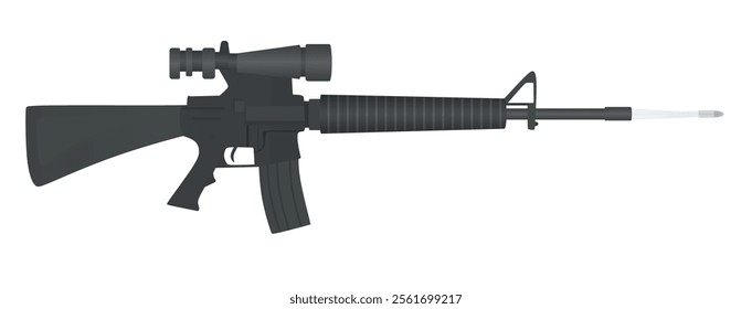 Grey arm rifle. vector illustration