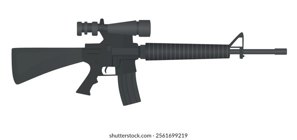 Grey arm rifle. vector illustration