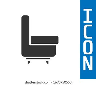 Grey Armchair icon isolated on white background.  Vector Illustration