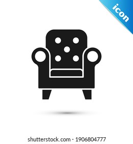 Grey Armchair icon isolated on white background.  Vector