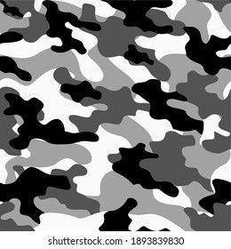 grey army camouflage vector seamless pattern