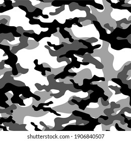 grey army camouflage vector seamless pattern