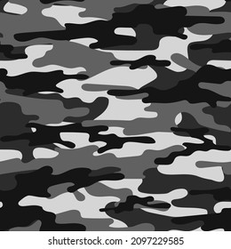 grey army vector camouflage print, seamless pattern for clothing headband or print.