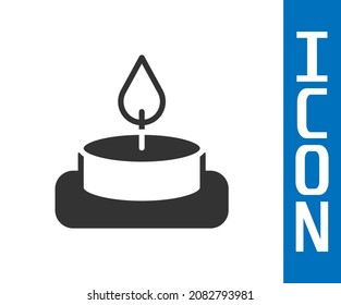 Icono de vela de Aroma gris aislado en fondo blanco.  Vector