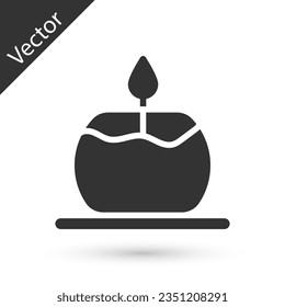 Grey Aroma candle icon isolated on white background.  Vector