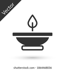 Grey Aroma lamp icon isolated on white background. Vector.