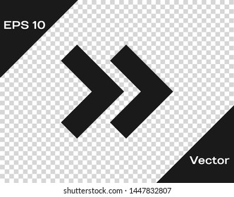 Grey Arrow icon isolated on transparent background. Direction Arrowhead symbol. Navigation pointer sign.  Vector Illustration