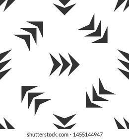 Grey Arrow icon isolated seamless pattern on white background. Direction Arrowhead symbol. Navigation pointer sign.  Vector Illustration