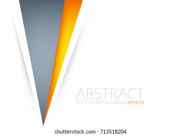 Grey arrow triangle vector background with orange line and white space for text and presentation background design