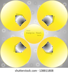 Grey arrows and yellow circles speech bubbles