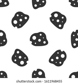 Grey Asteroid icon isolated seamless pattern on white background.  Vector Illustration