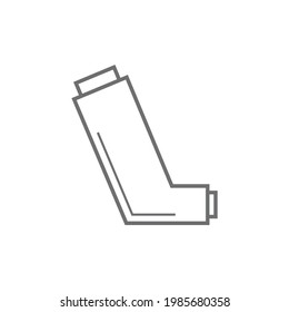grey asthma inhaler line icon vector