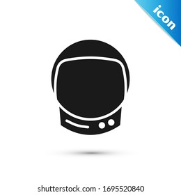 Grey Astronaut helmet icon isolated on white background.  Vector Illustration
