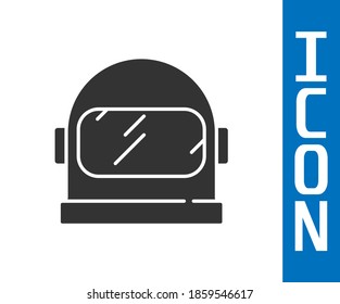 Grey Astronaut helmet icon isolated on white background.  Vector
