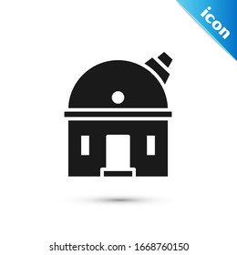 Grey Astronomical observatory icon isolated on white background. Observatory with a telescope. Scientific institution.  Vector Illustration