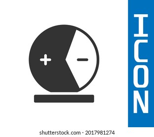 Grey Atom icon isolated on white background. Symbol of science, education, nuclear physics, scientific research.  Vector