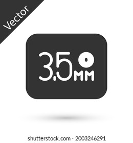 Grey Audio jack icon isolated on white background. Audio cable for connection sound equipment. Plug wire. Musical instrument.  Vector