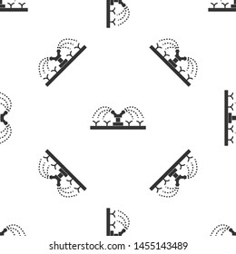 Grey Automatic irrigation sprinklers icon isolated seamless pattern on white background. Watering equipment. Garden element. Spray gun icon.  Vector Illustration