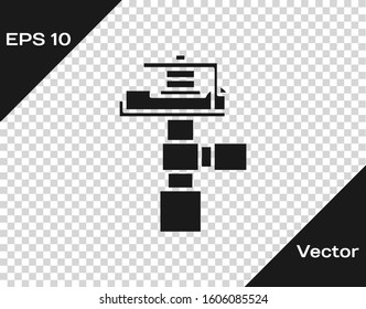 Grey Automatic irrigation sprinklers icon isolated on transparent background. Watering equipment. Garden element. Spray gun icon.  Vector Illustration
