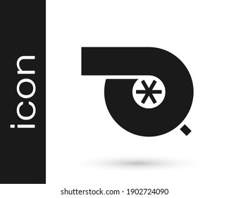 Grey Automotive turbocharger icon isolated on white background. Vehicle performance turbo. Turbo compressor induction.  Vector Illustration