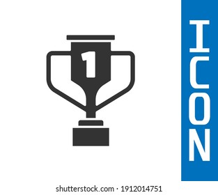 Gray Award taza con ícono de golf aislado en fondo blanco. Símbolo de trofeo ganador. Campeonato o trofeo de la competencia. Signo de logro deportivo.  Vector