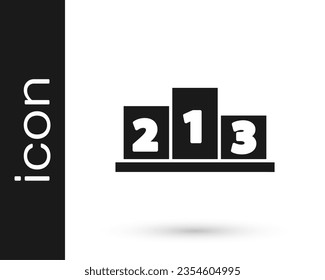 Grey Award over sports winner podium icon isolated on white background.  Vector Illustration